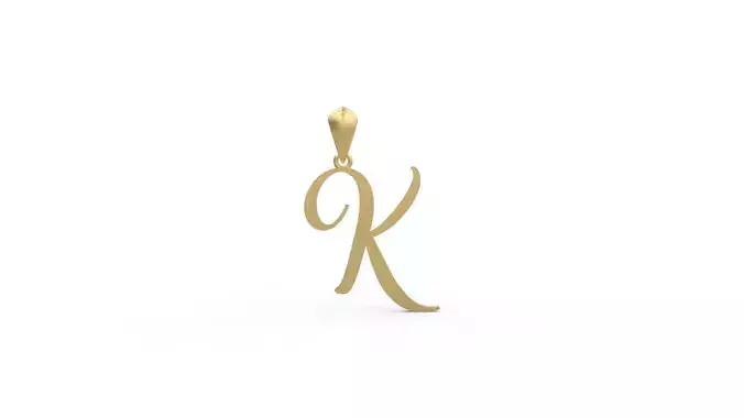 Initial Letters Pendant Amarillo K 3D print model