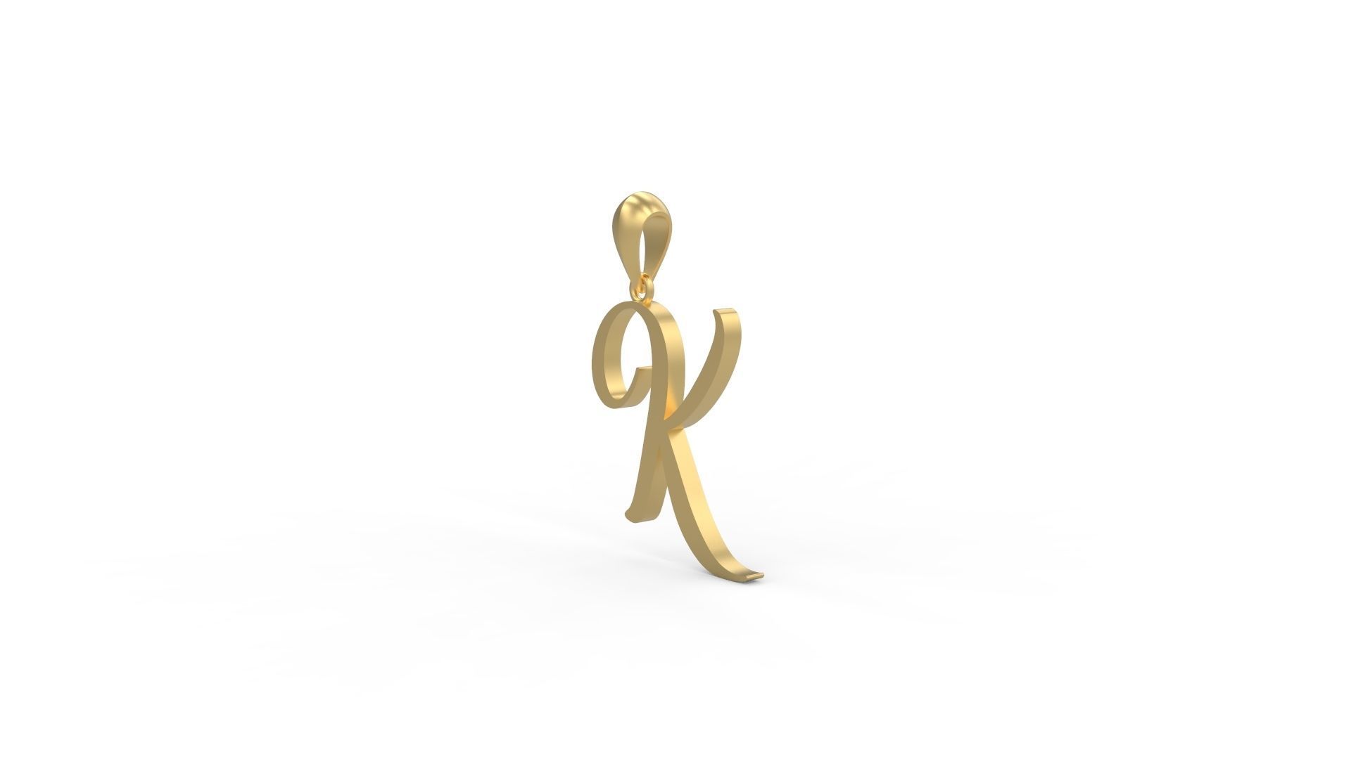 Initial Letters Pendant Amarillo K 3D print model_1