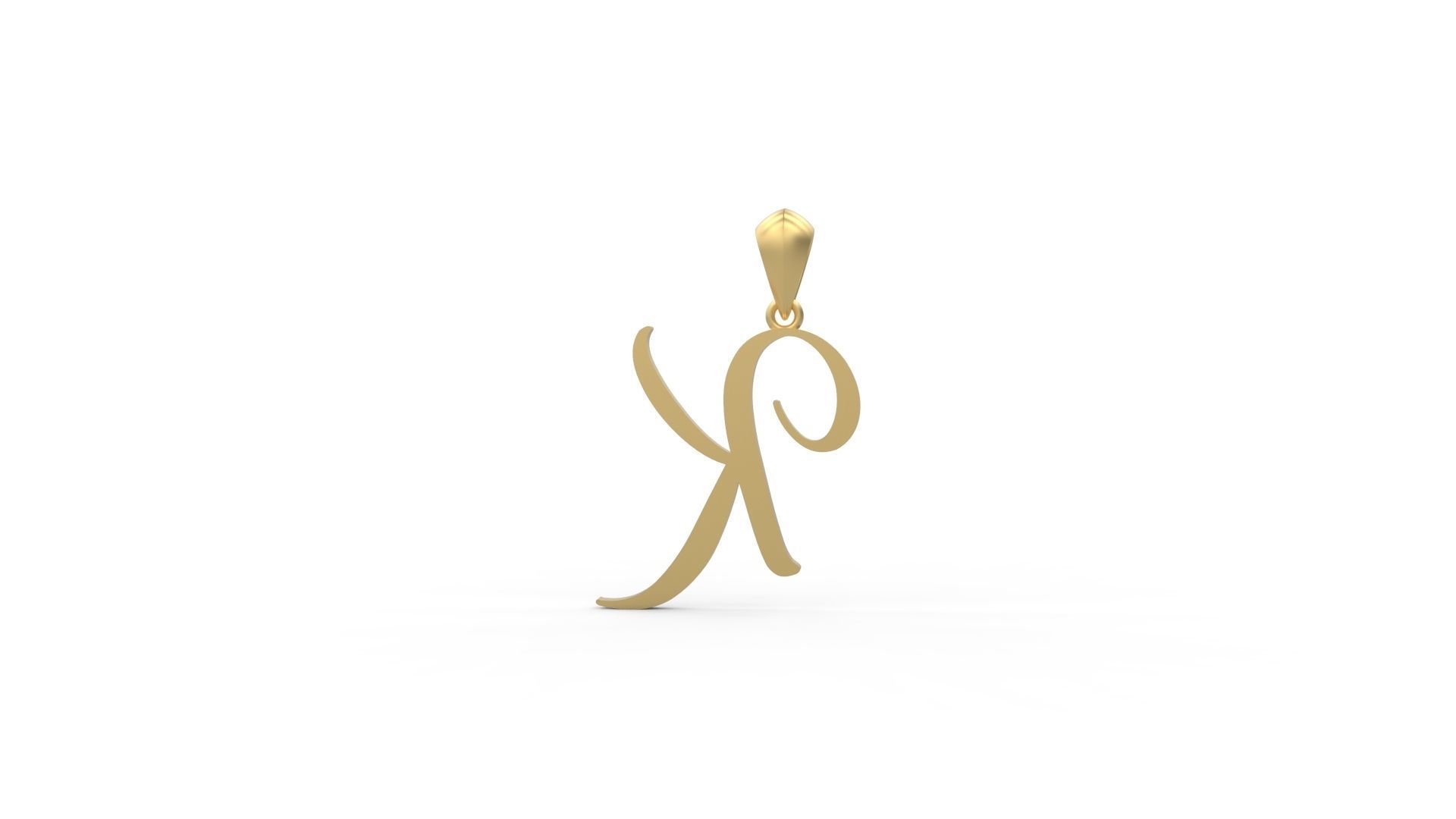 Initial Letters Pendant Amarillo K 3D print model_4