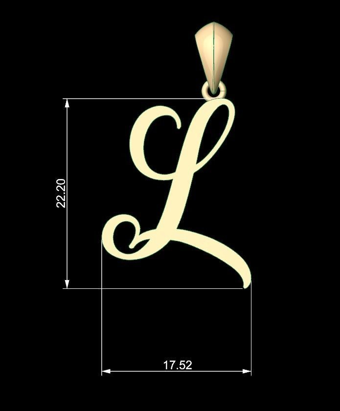 Initial Letters Pendant Amarillo L 3D print model_5