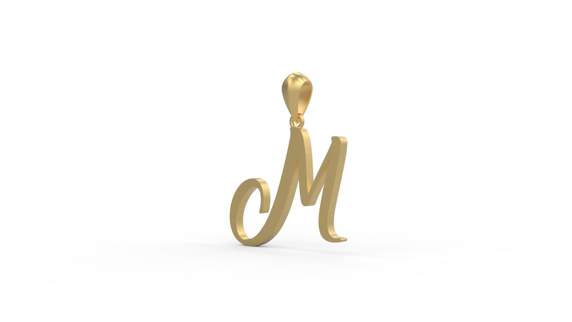 Initial Letters Pendant Amarillo M 3D print model_1