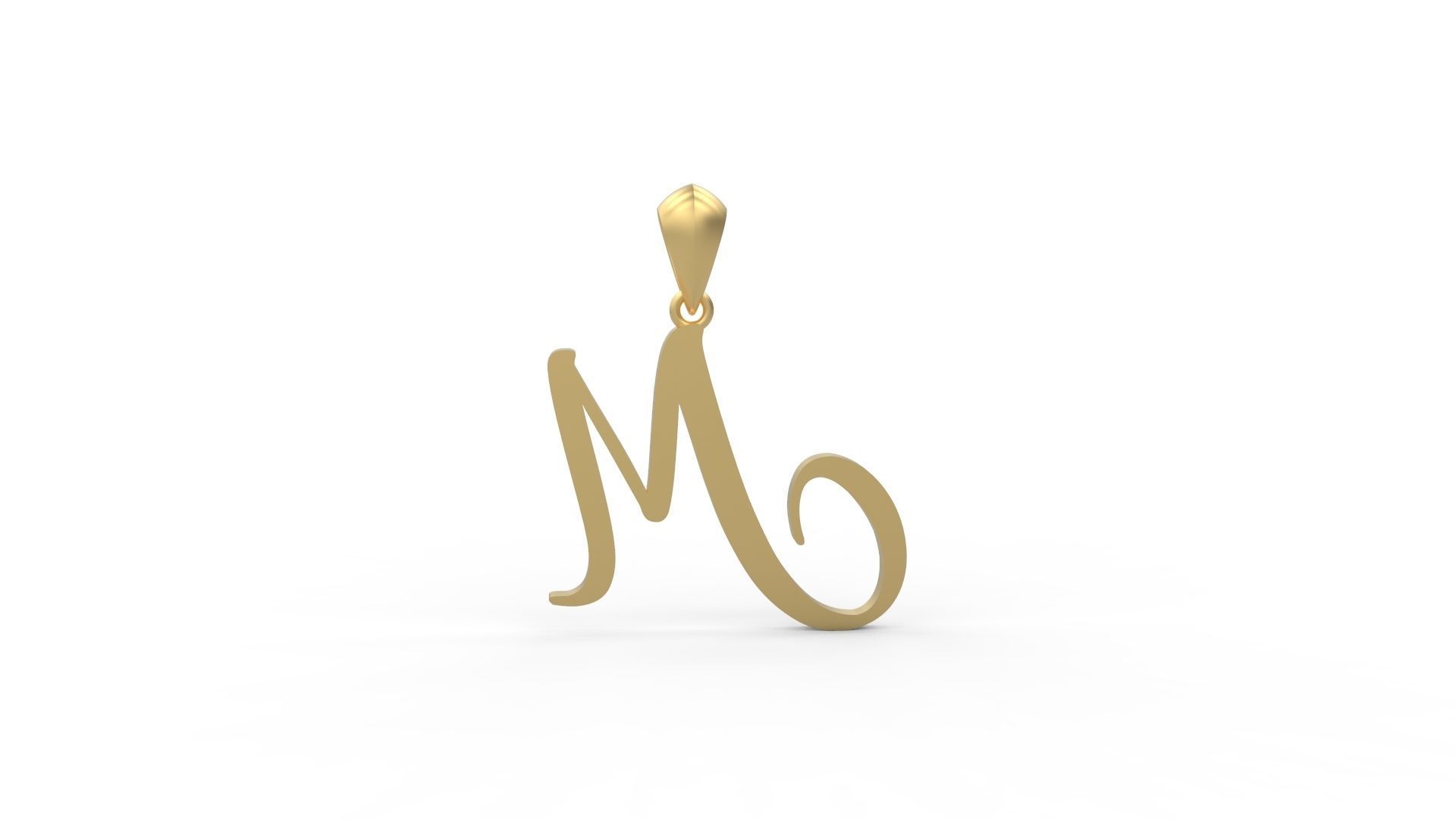 Initial Letters Pendant Amarillo M 3D print model_4