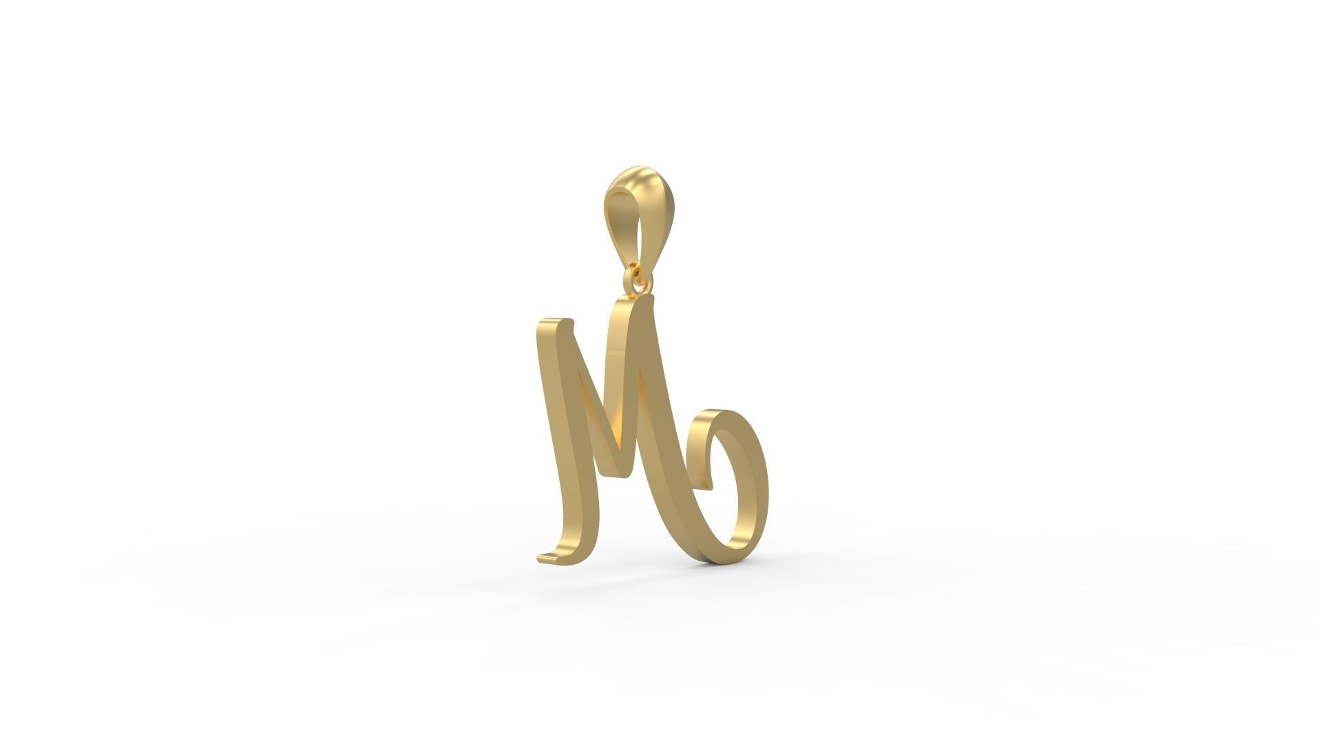 Initial Letters Pendant Amarillo M 3D print model_3