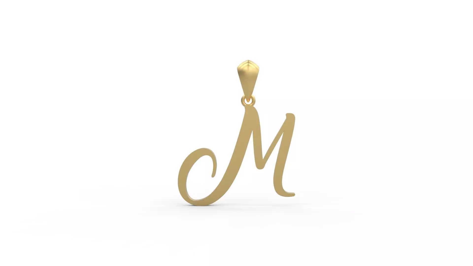 Initial Letters Pendant Amarillo M 3D print model_0