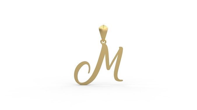 Initial Letters Pendant Amarillo M 3D print model