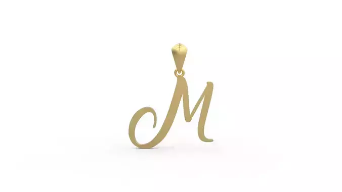 Initial Letters Pendant Amarillo M 3D print model