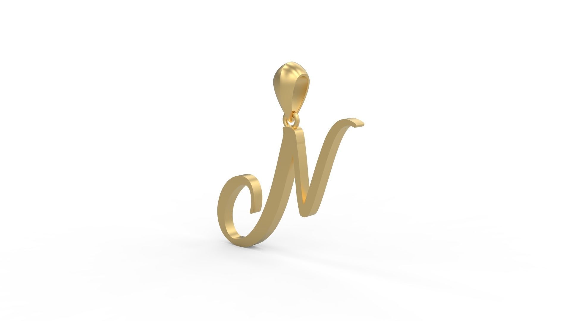 Initial Letters Pendant Amarillo N 3D print model_1