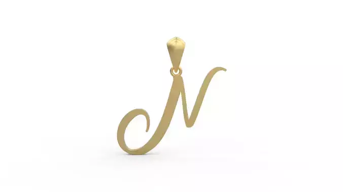 Initial Letters Pendant Amarillo N 3D print model