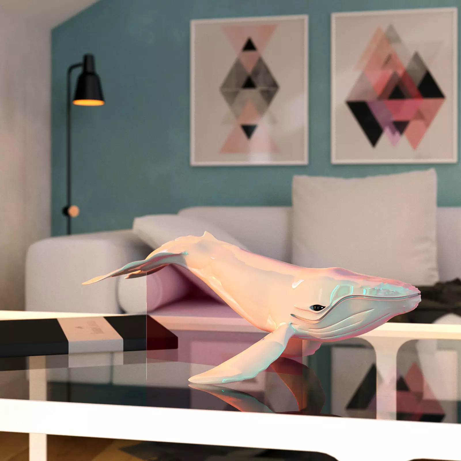 Porcelaine whale 3D model_0