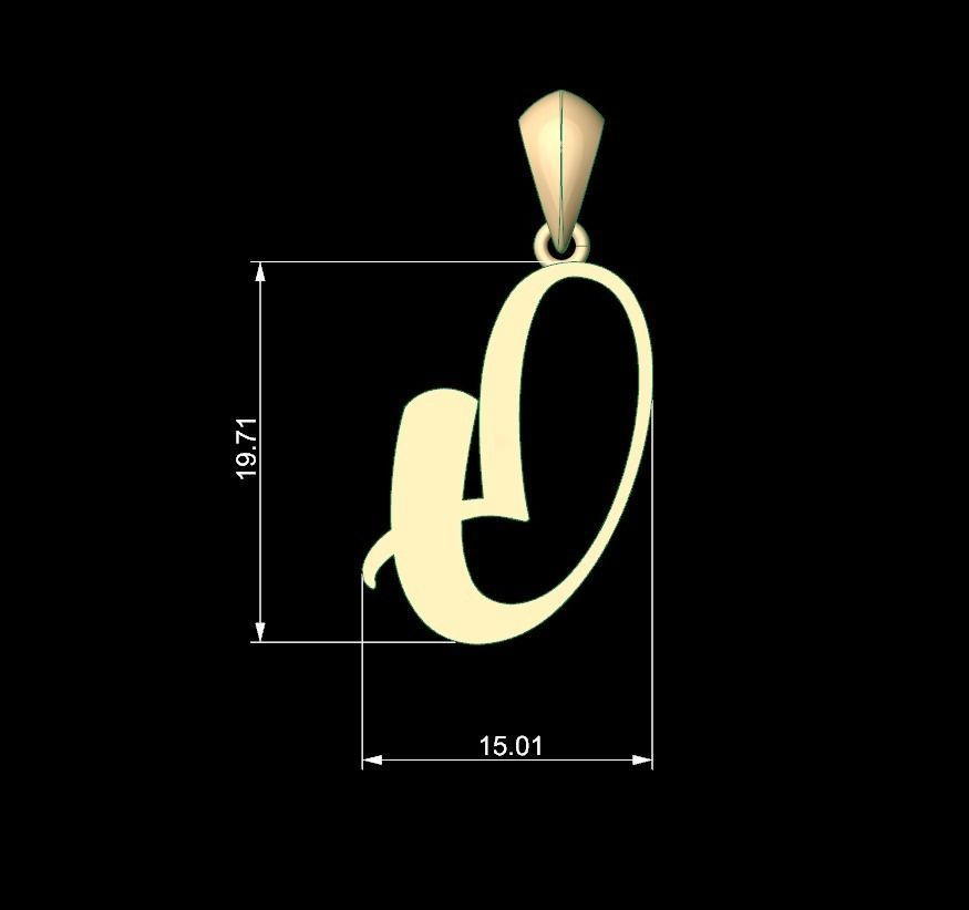 Initial Letters Pendant Amarillo O 3D print model_5