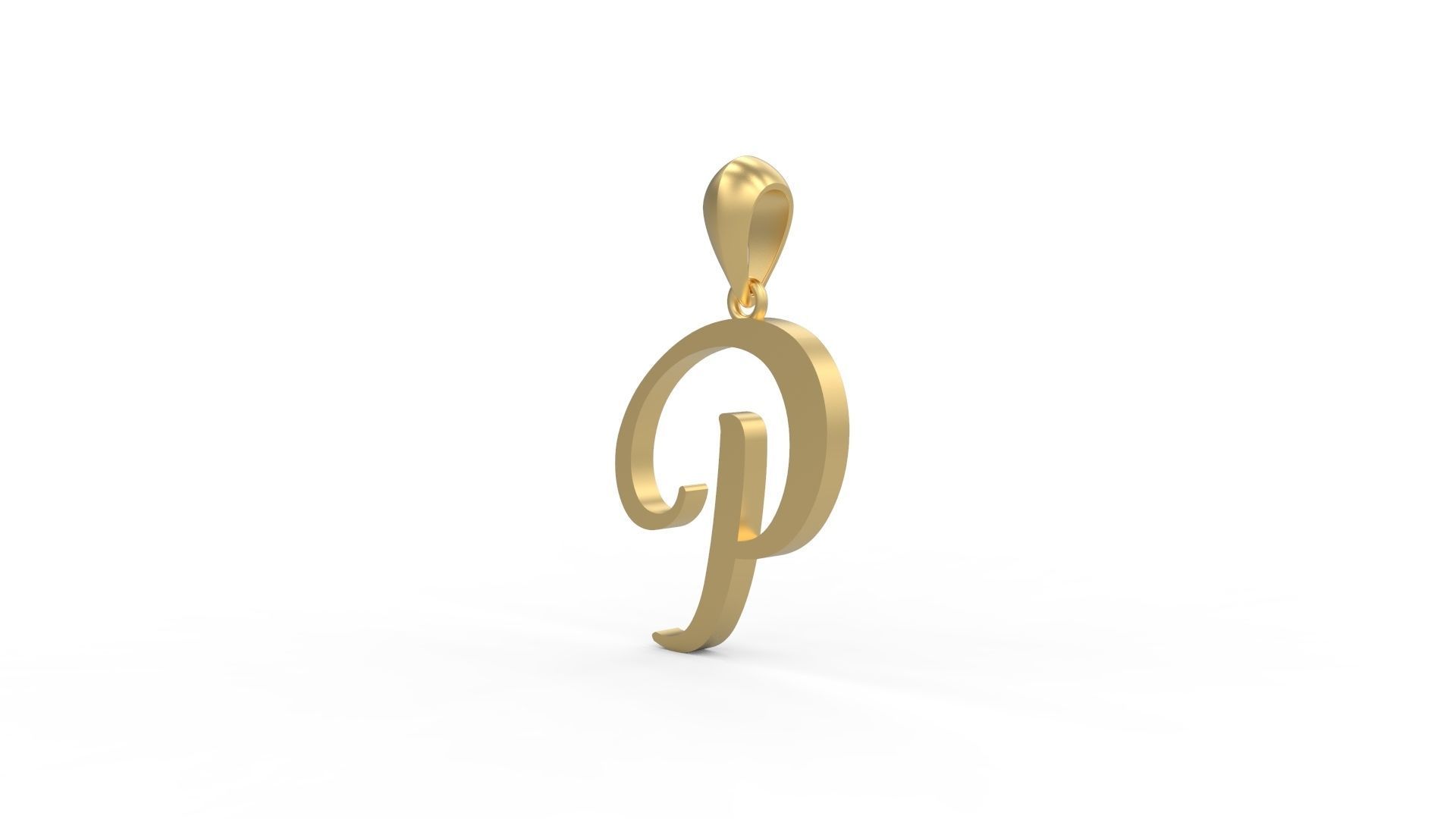 Initial Letters Pendant Amarillo P 3D print model_1