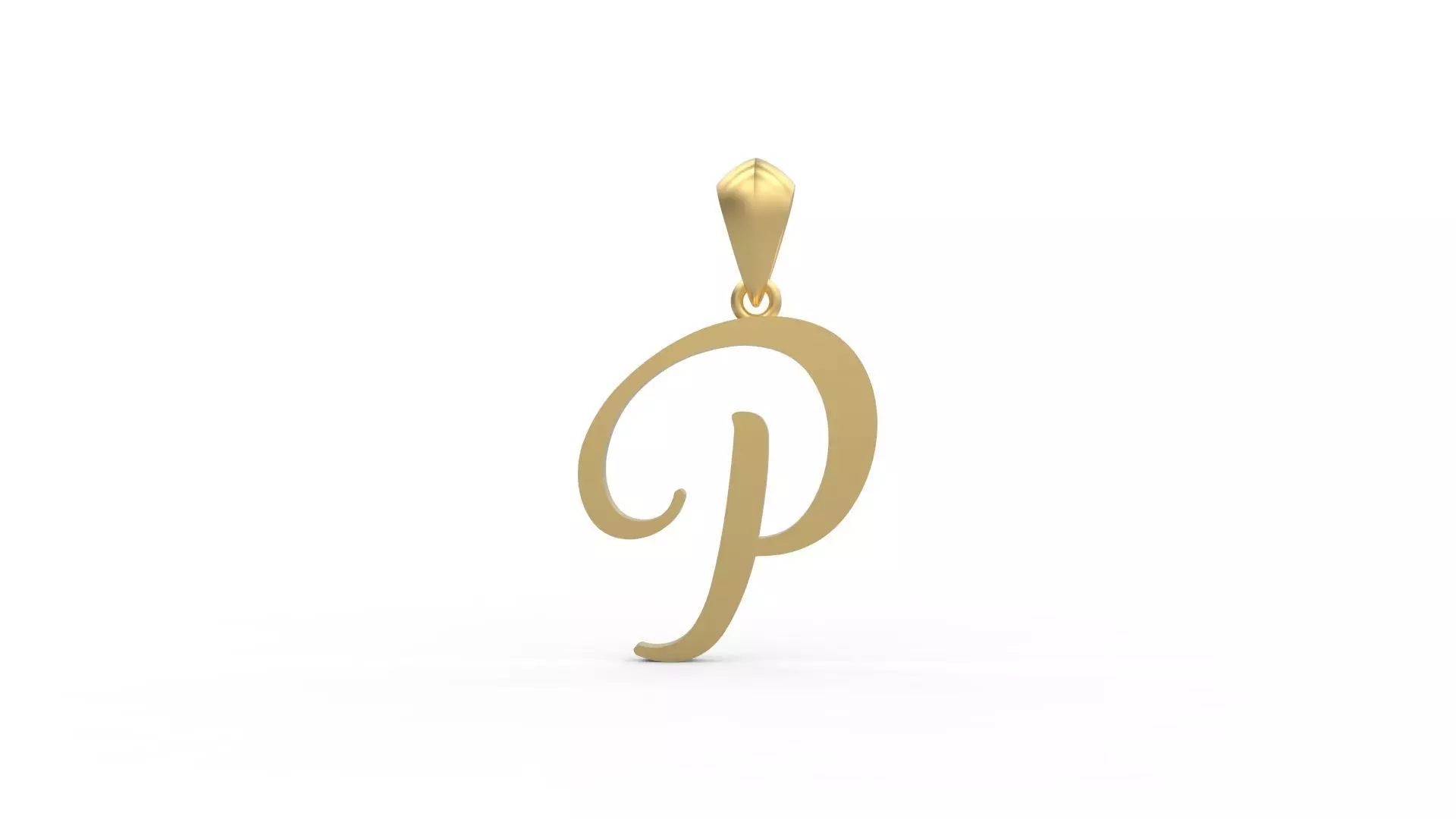 Initial Letters Pendant Amarillo P 3D print model_0