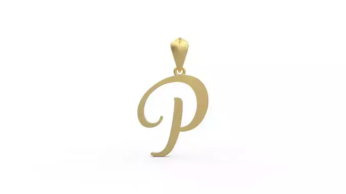 Initial Letters Pendant Amarillo P 3D print model