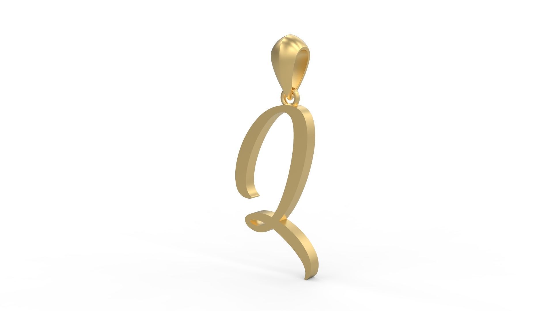 Initial Letters Pendant Amarillo Q 3D print model_1