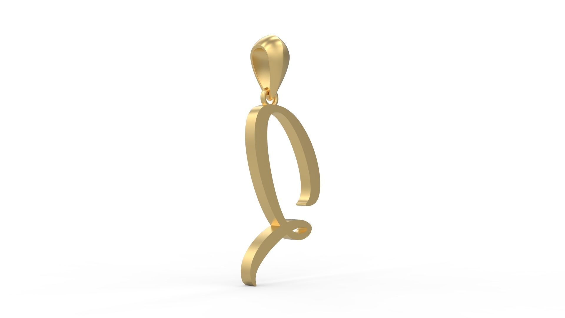 Initial Letters Pendant Amarillo Q 3D print model_3