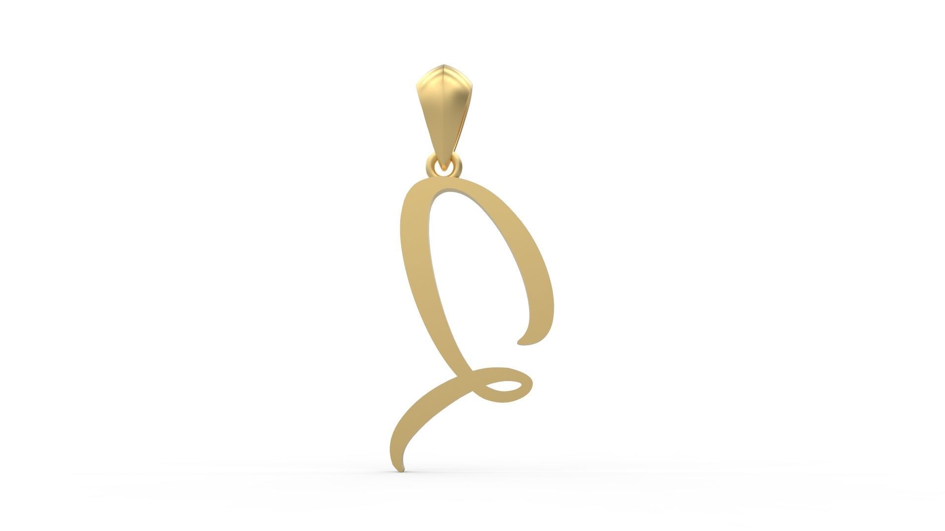 Initial Letters Pendant Amarillo Q 3D print model_4