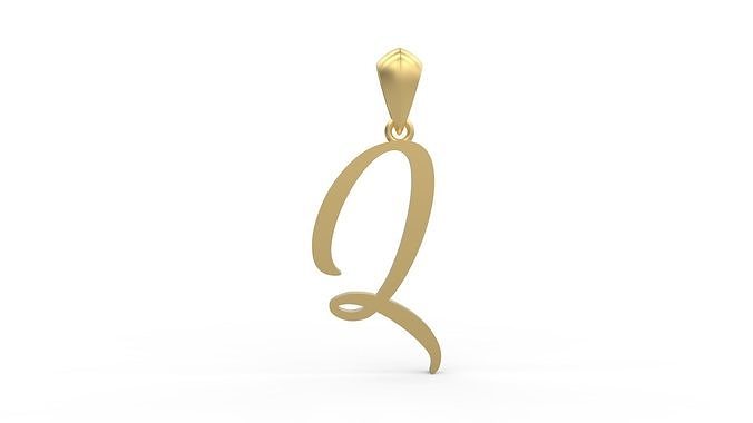 Initial Letters Pendant Amarillo Q 3D print model
