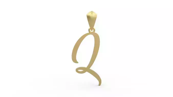 Initial Letters Pendant Amarillo Q 3D print model
