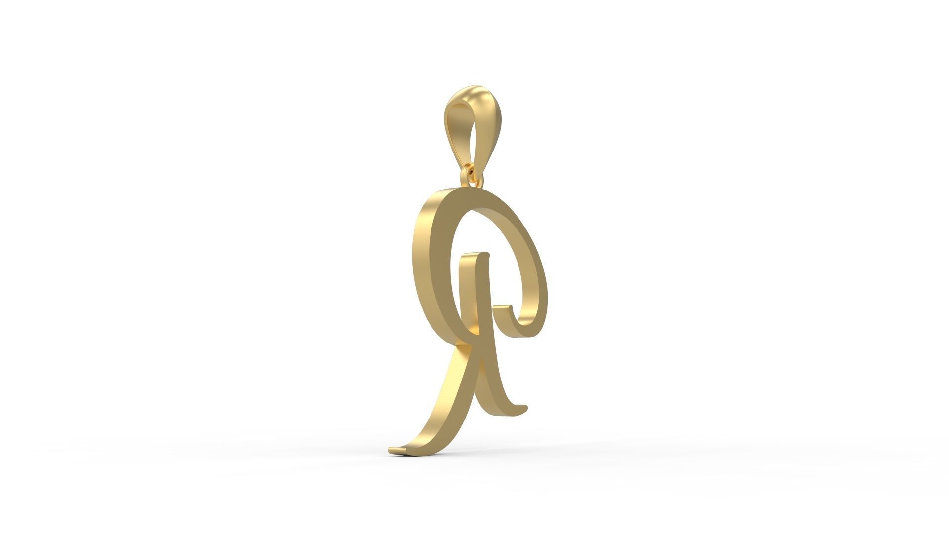 Initial Letters Pendant Amarillo R 3D print model_3