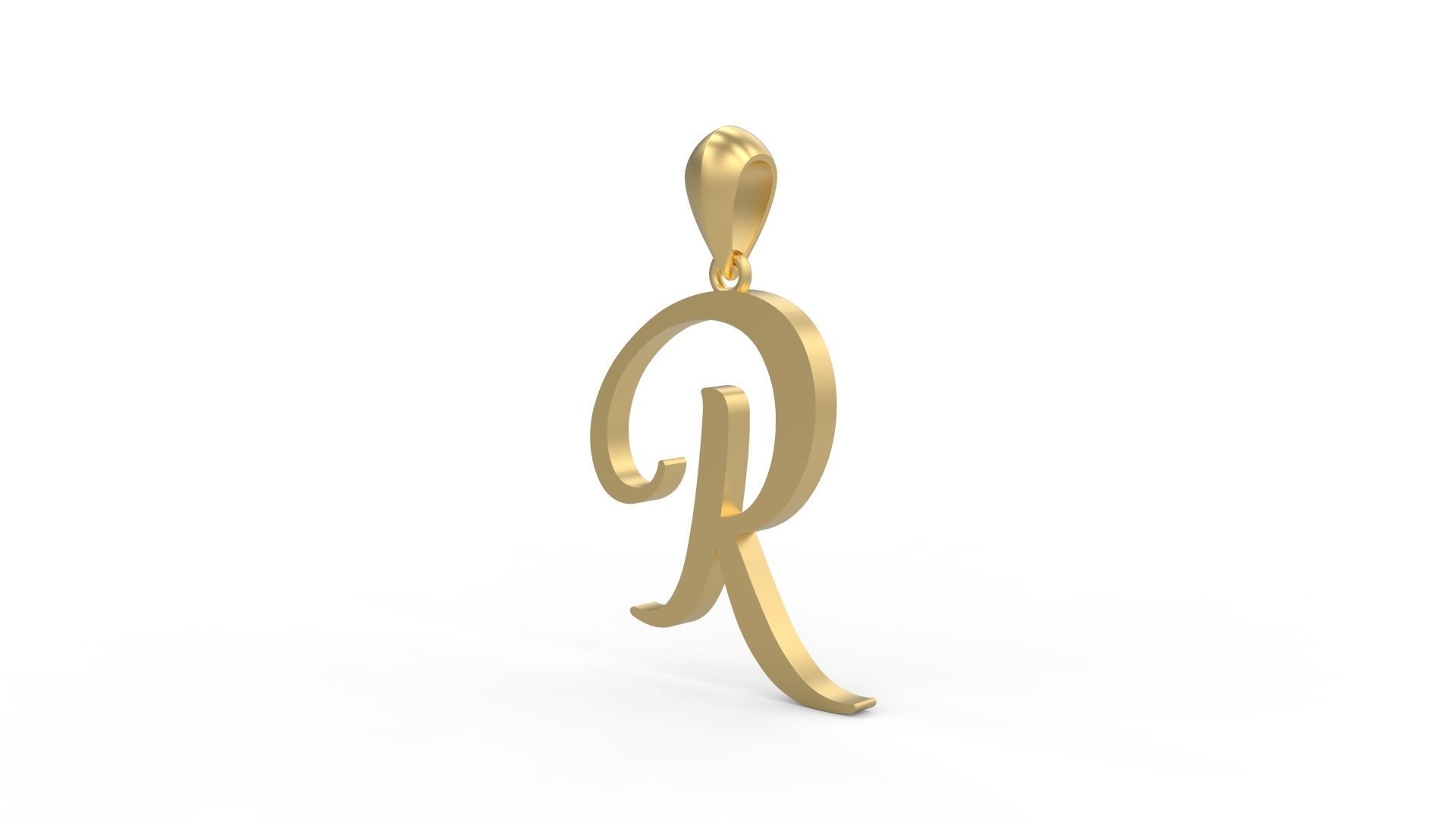 Initial Letters Pendant Amarillo R 3D print model_1