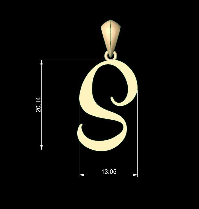 Initial Letters Pendant Amarillo S 3D print model_5