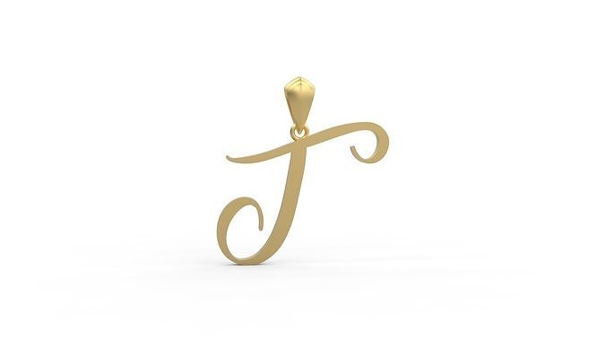 Initial Letters Pendant Amarillo T 3D print model