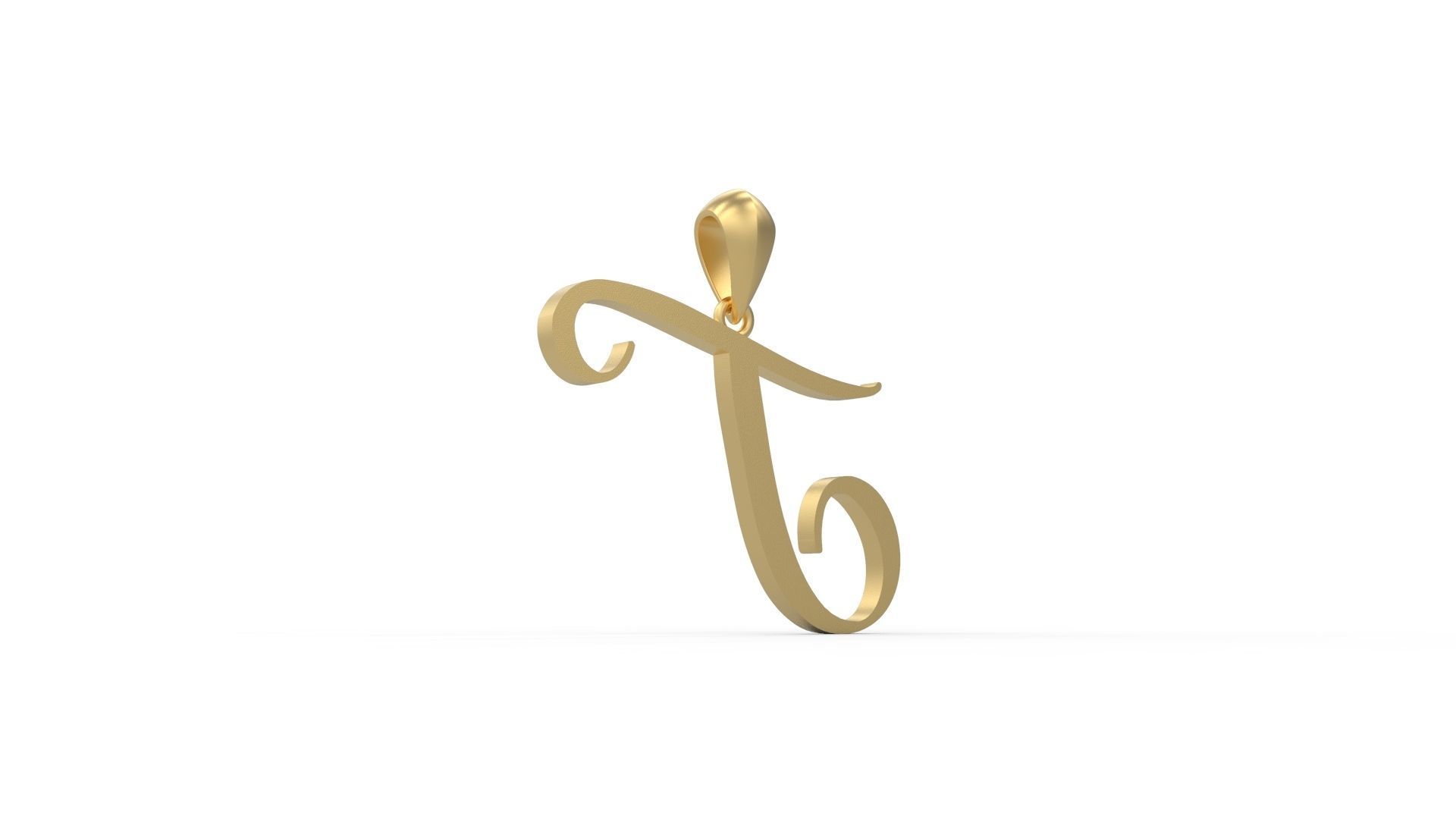 Initial Letters Pendant Amarillo T 3D print model_3