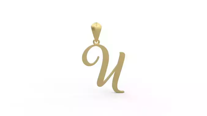 Initial Letters Pendant Amarillo U 3D print model