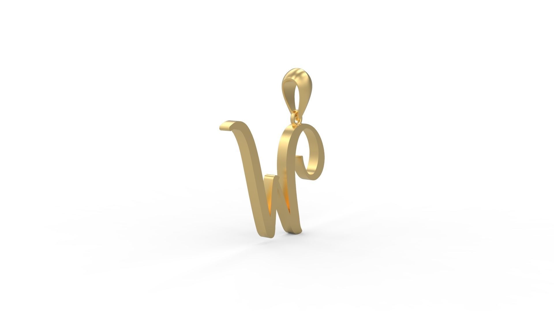 Initial Letters Pendant Amarillo W 3D print model_3