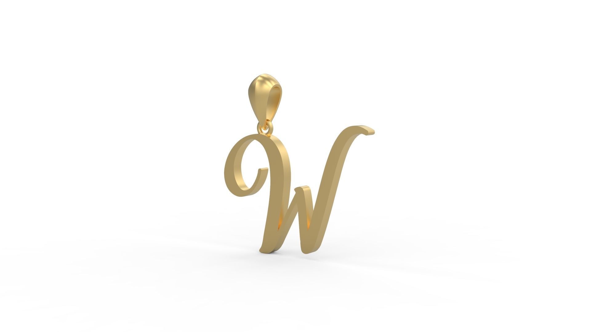 Initial Letters Pendant Amarillo W 3D print model_1