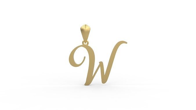 Initial Letters Pendant Amarillo W 3D print model