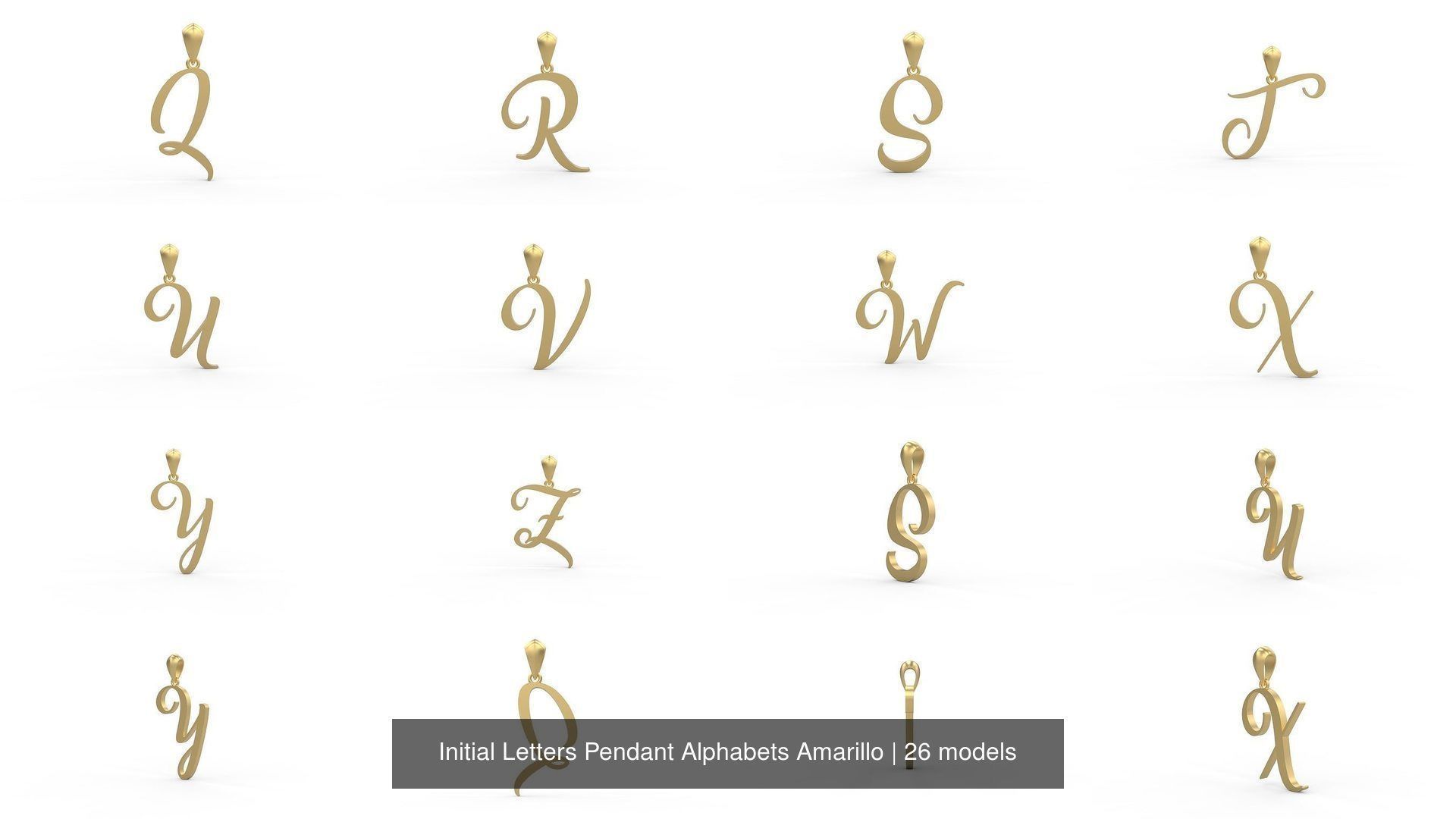 Initial Letters Pendant Alphabets Amarillo 3D Model Collection_3