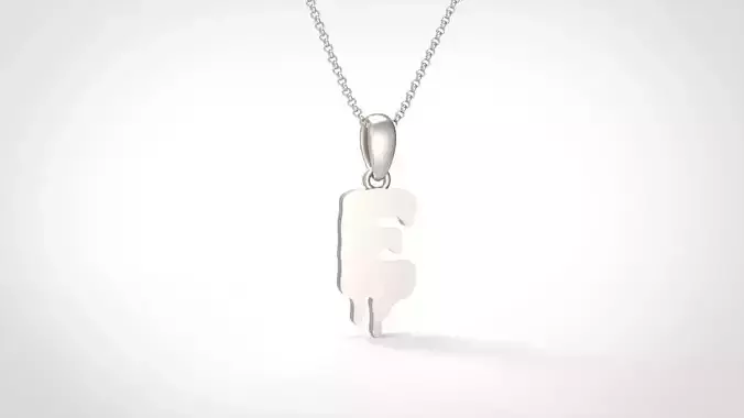 Model 580 Blood Horror Initial E Letter Diamond Pendant