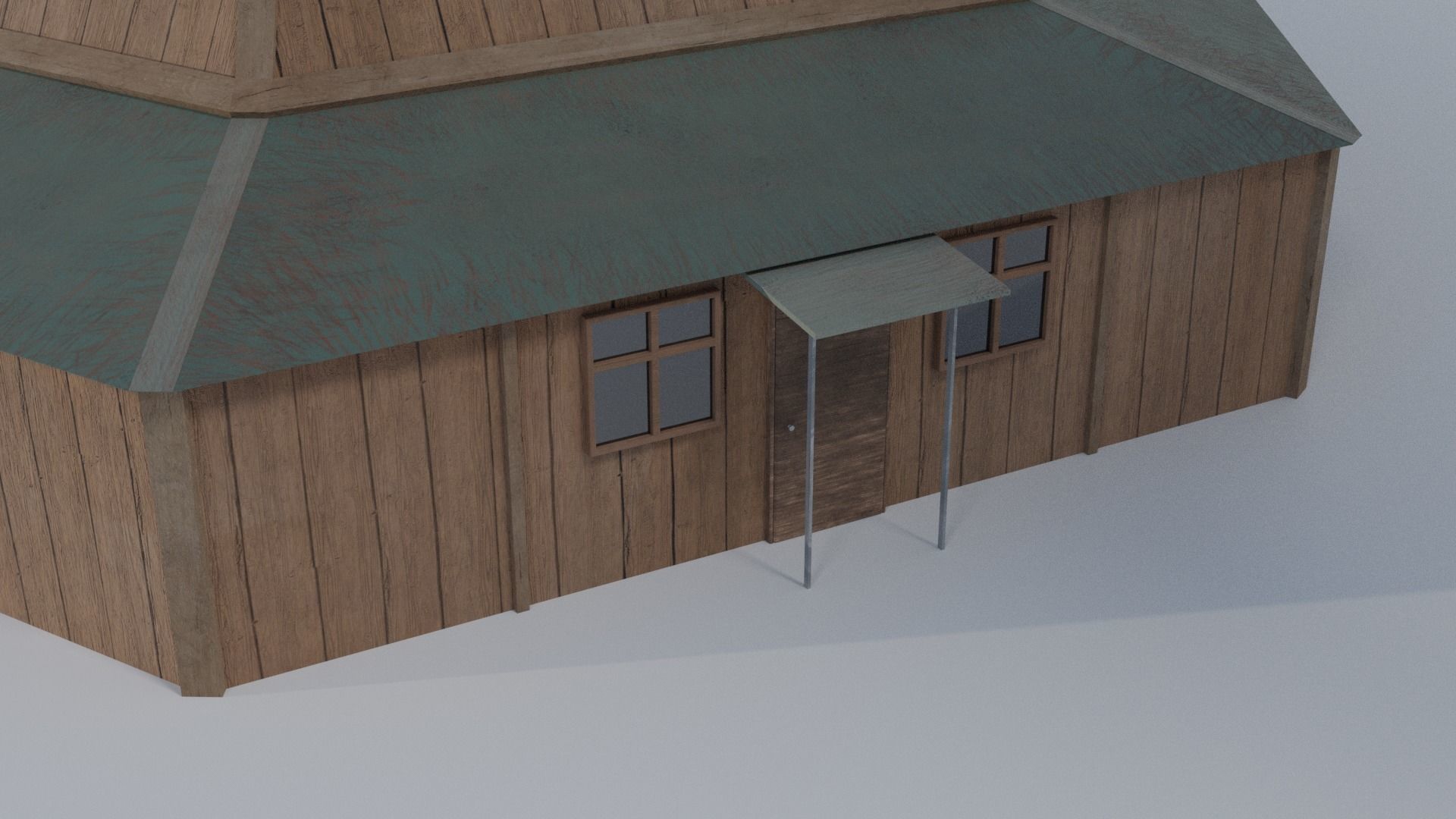 wooden tower with a metal upper floor 3D model_5