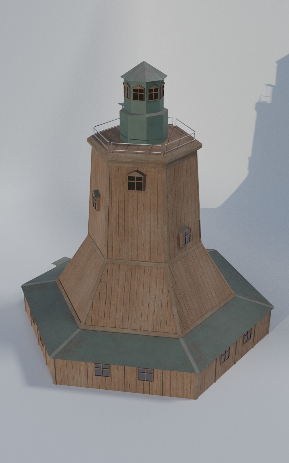 wooden tower with a metal upper floor 3D model_8
