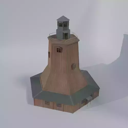 wooden tower with a metal upper floor 3D model wooden tower with a metal upper floor 3D model