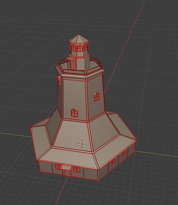 wooden tower with a metal upper floor 3D model_12