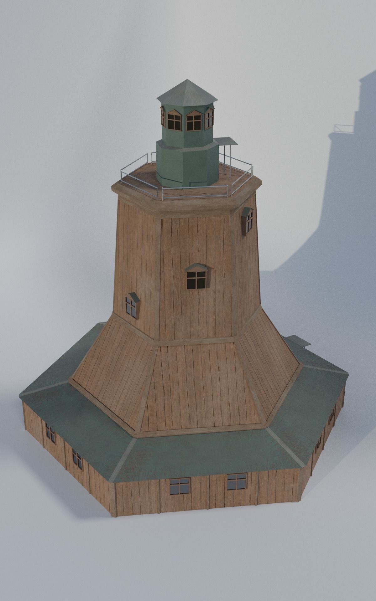 wooden tower with a metal upper floor 3D model_6