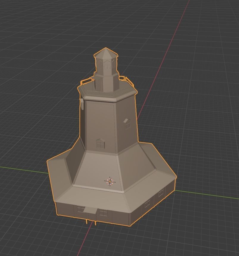 wooden tower with a metal upper floor 3D model_11