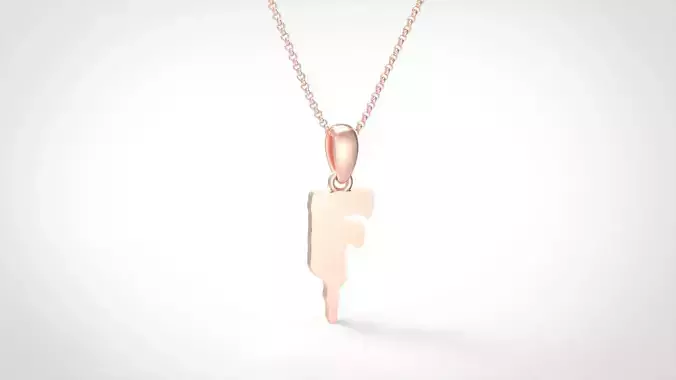 Model 581 Blood Horror Initial F Letter Diamond Pendant