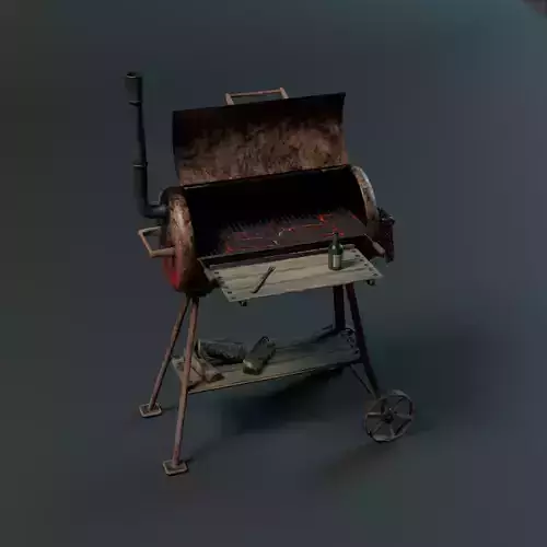 BBQ Grill Rust LowPoly 3D Model 3D model BBQ Grill Rust LowPoly 3D Model 3D model