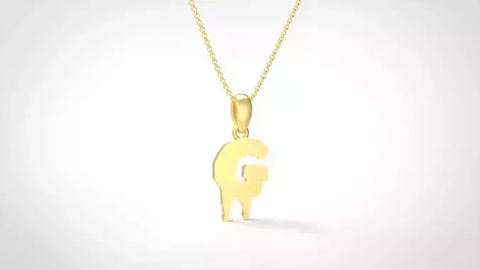 Model 582 Blood Horror Initial G Letter Diamond Pendant