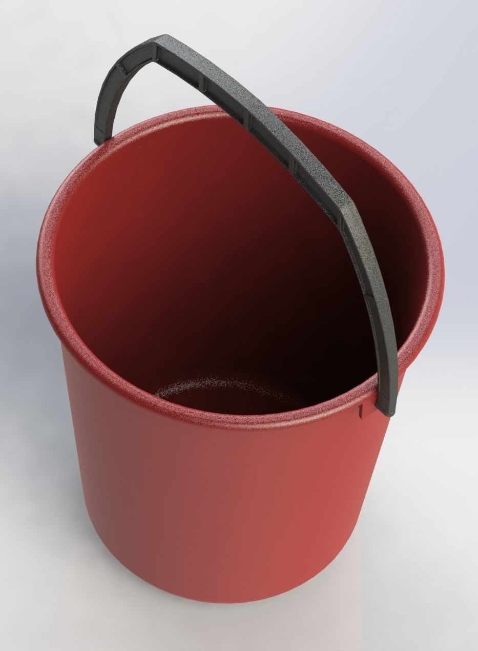 Plastic Bucket 10L with Handle 3D print model_2