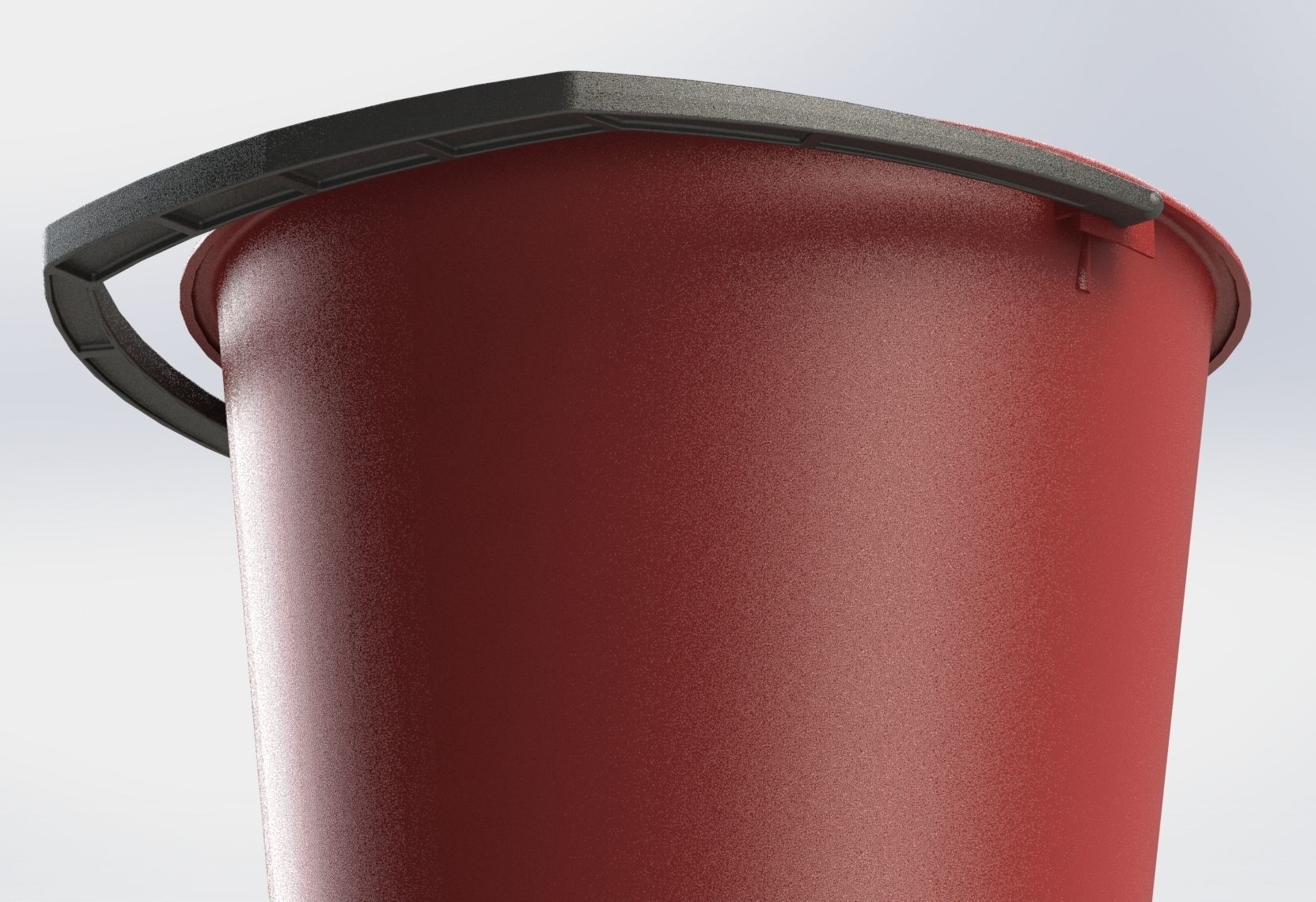 Plastic Bucket 10L with Handle 3D print model_3