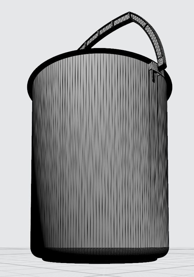 Plastic Bucket 10L with Handle 3D print model_6