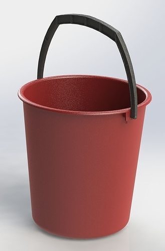 Plastic Bucket 10L with Handle 3D print model