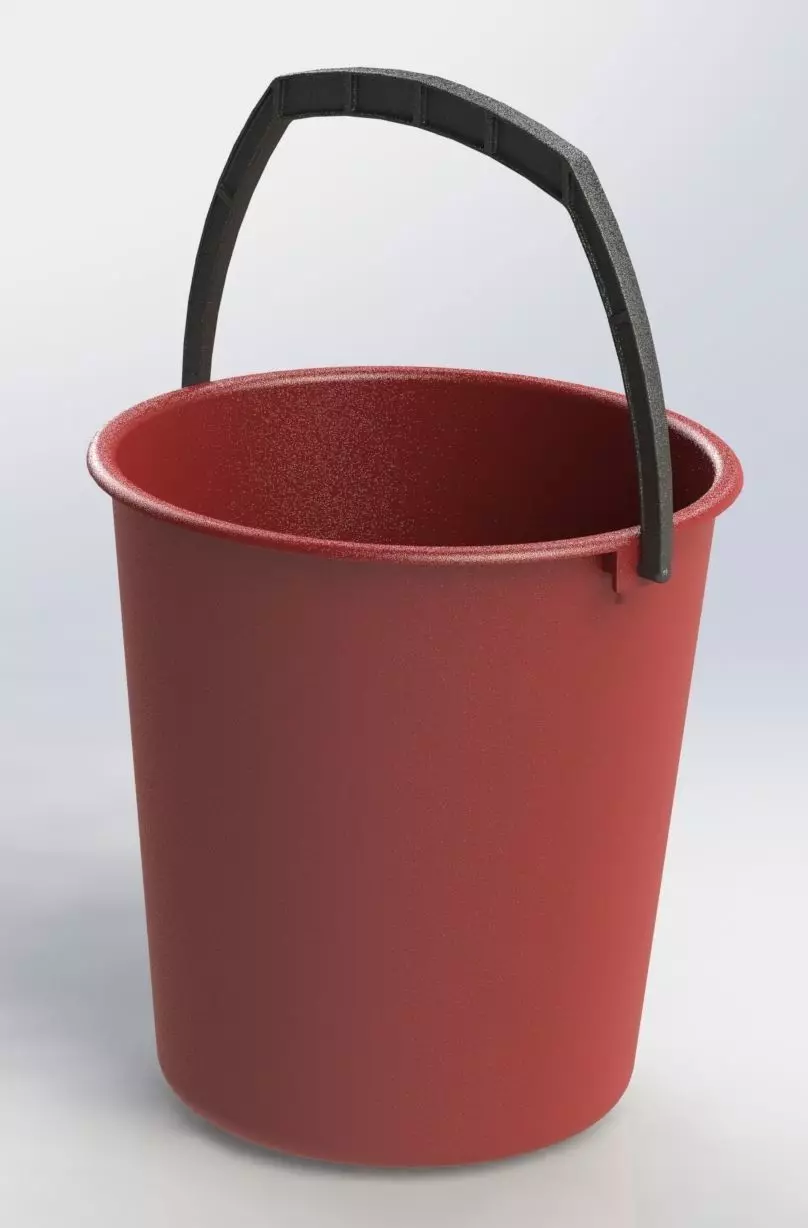 Plastic Bucket 10L with Handle 3D print model_0