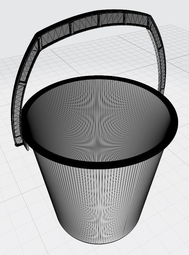 Plastic Bucket 10L with Handle 3D print model_5