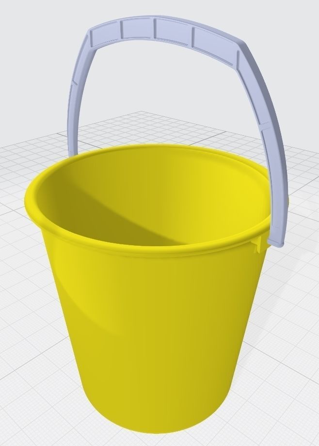 Plastic Bucket 10L with Handle 3D print model_4