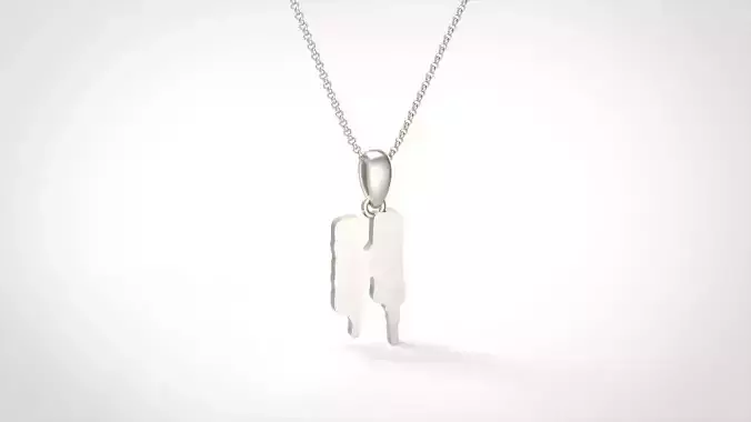 Model 583 Blood Horror Initial H Letter Diamond Pendant